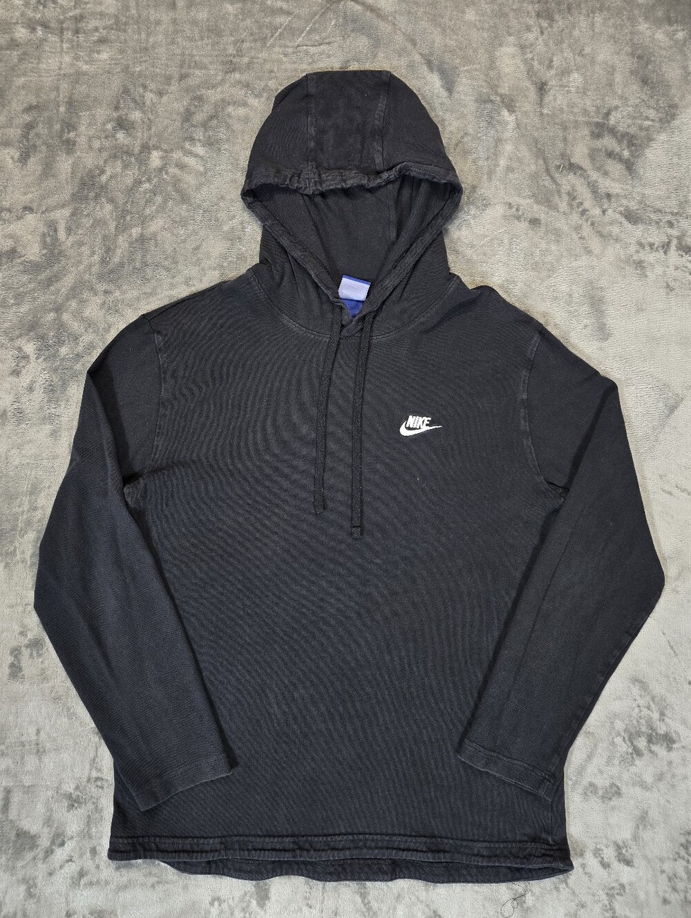 Y2K Nike Blue Tag Lightweight Hoodie Size Large Black